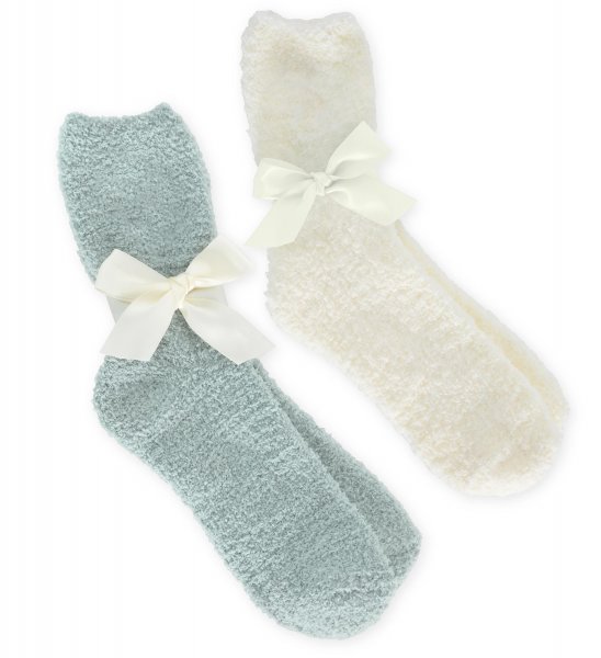 Kuschelsocken "Eden" mit Schleife, creme und mint sortiert